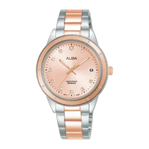 Alba Active Dress 100M Rose Gold Dial Womens Watch AG8M83X