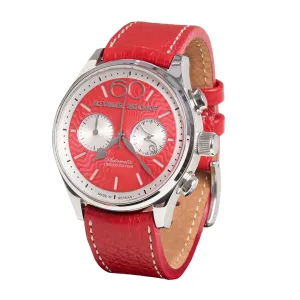 ALEXANDER SHOROKHOFF Neva Chrono Wavy guilloche red with silver sub-dials