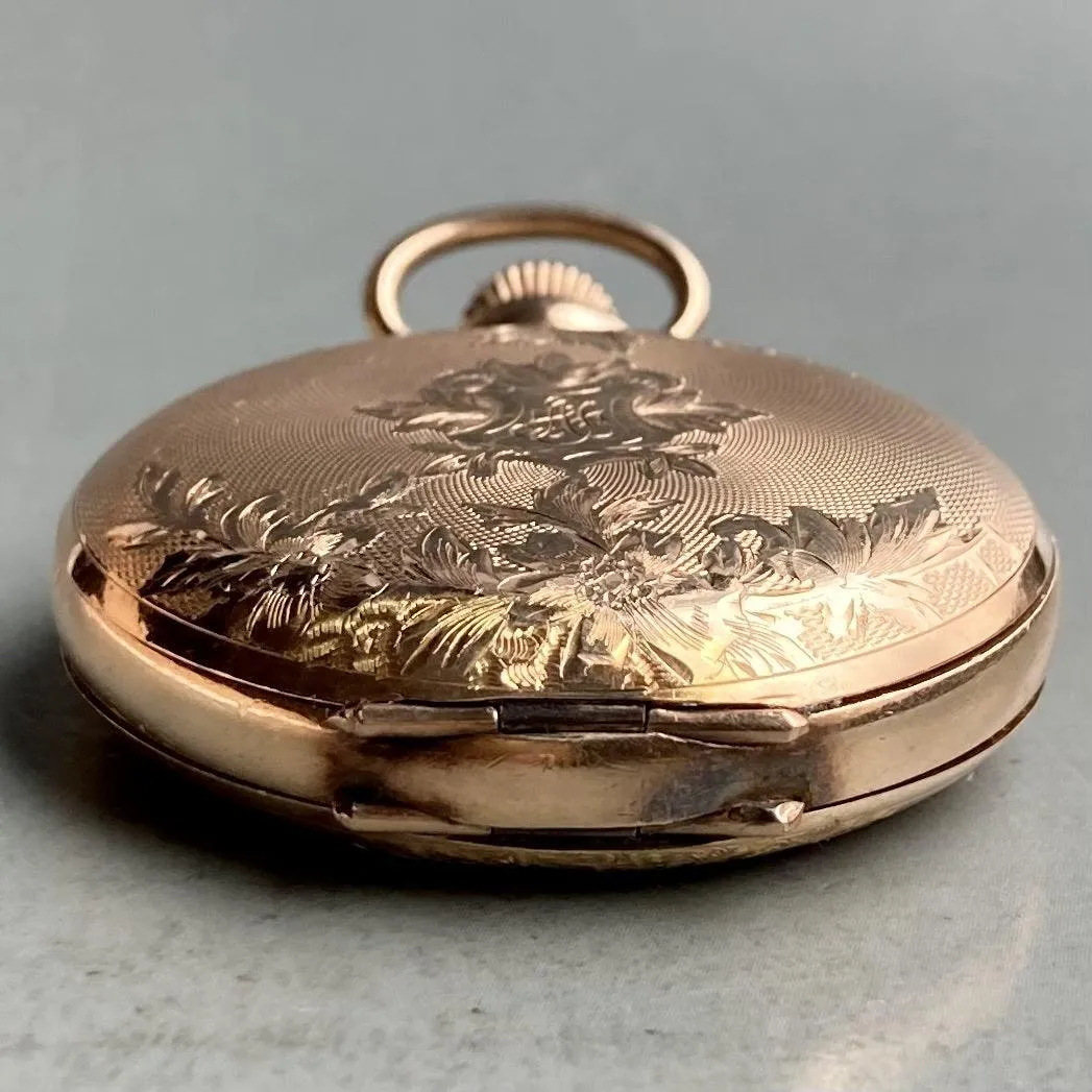 Antique Pocket Watch N.robert Manual 1890s 41mm Vintage Hunter Case Gold