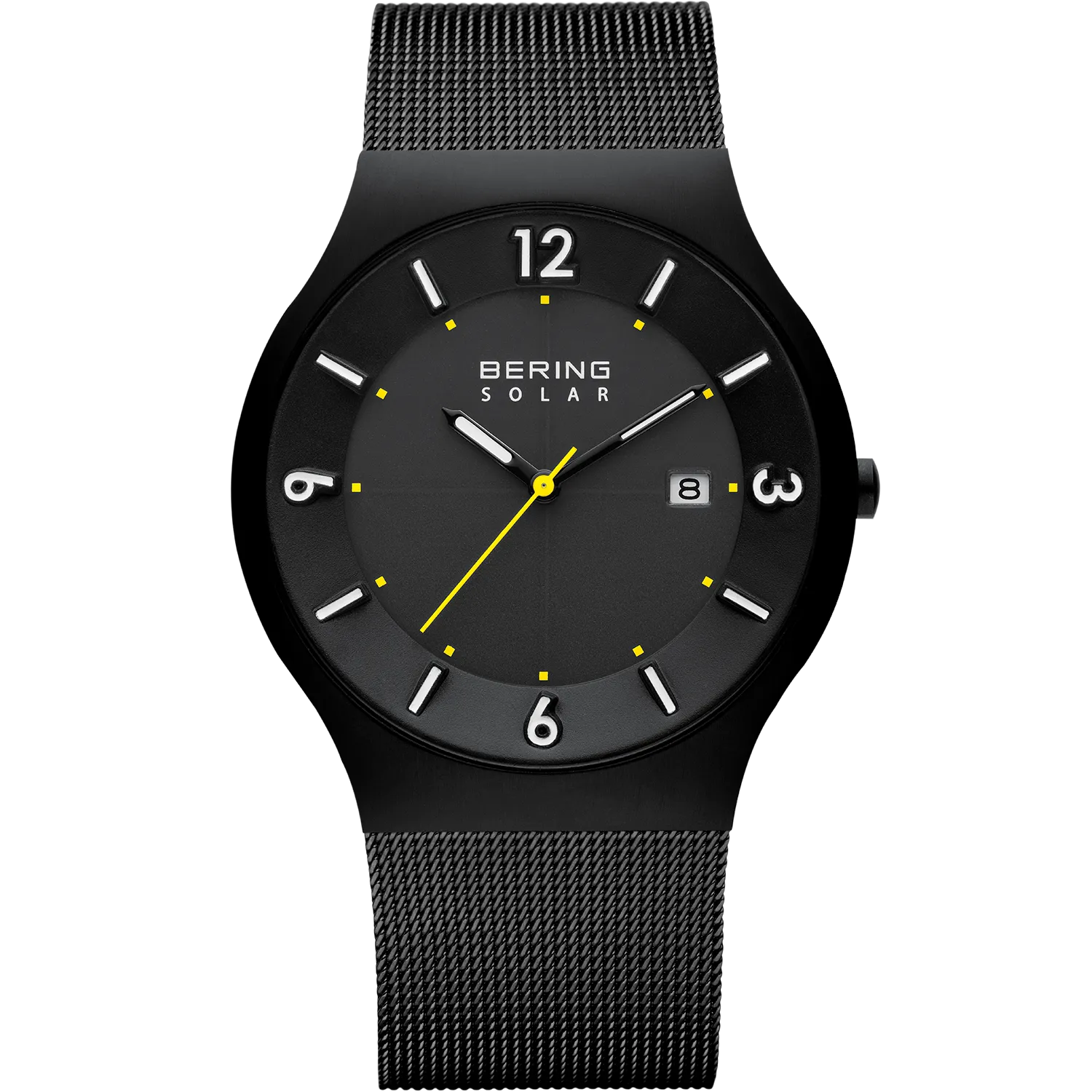 Bering Solar Brushed Black Mesh Watch