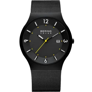 Bering Solar Brushed Black Mesh Watch