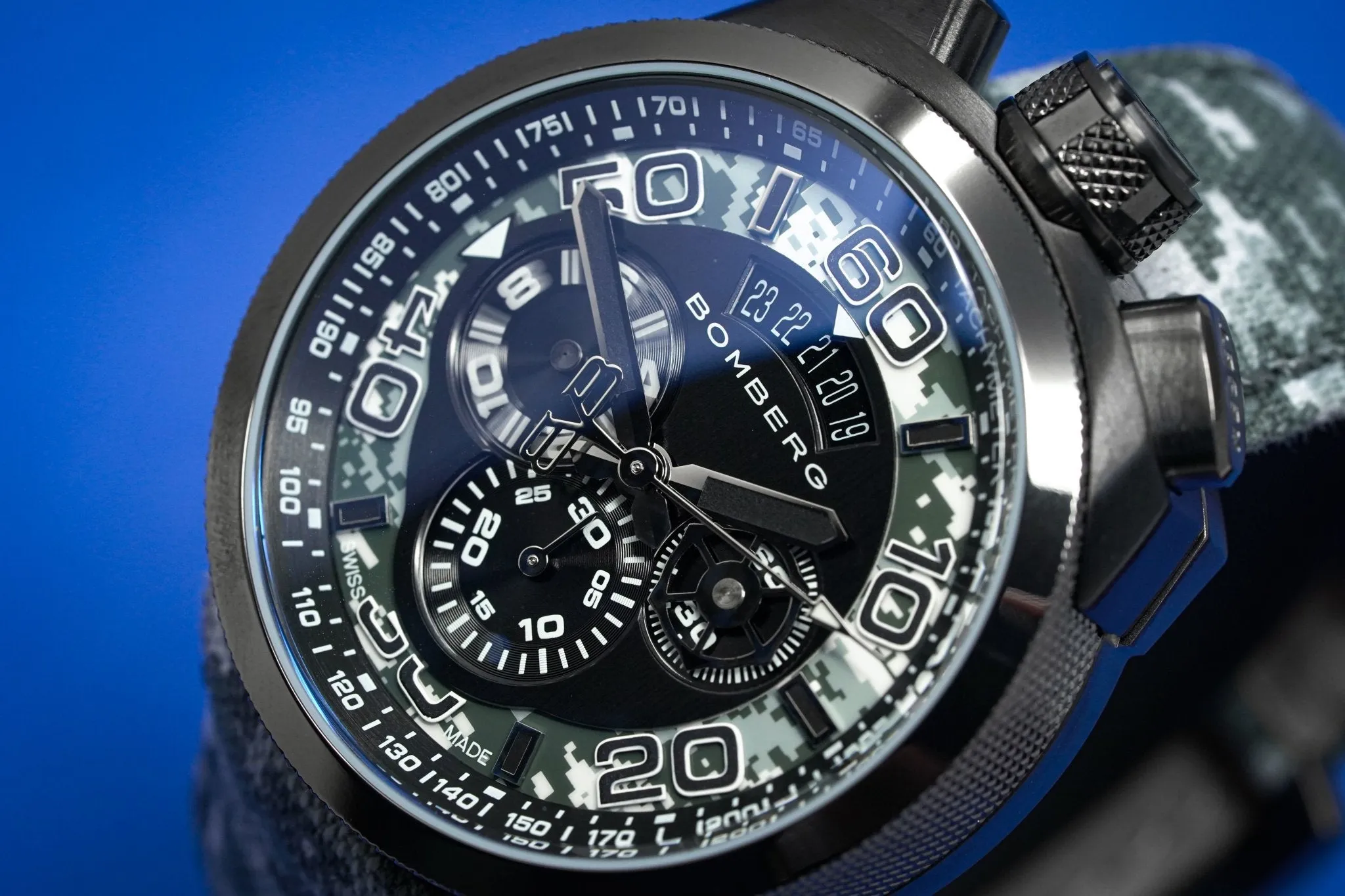 Bomberg Chronograph Watch BOLT-68 Winter Camo Limited Edition BS45CHPGM.019.3