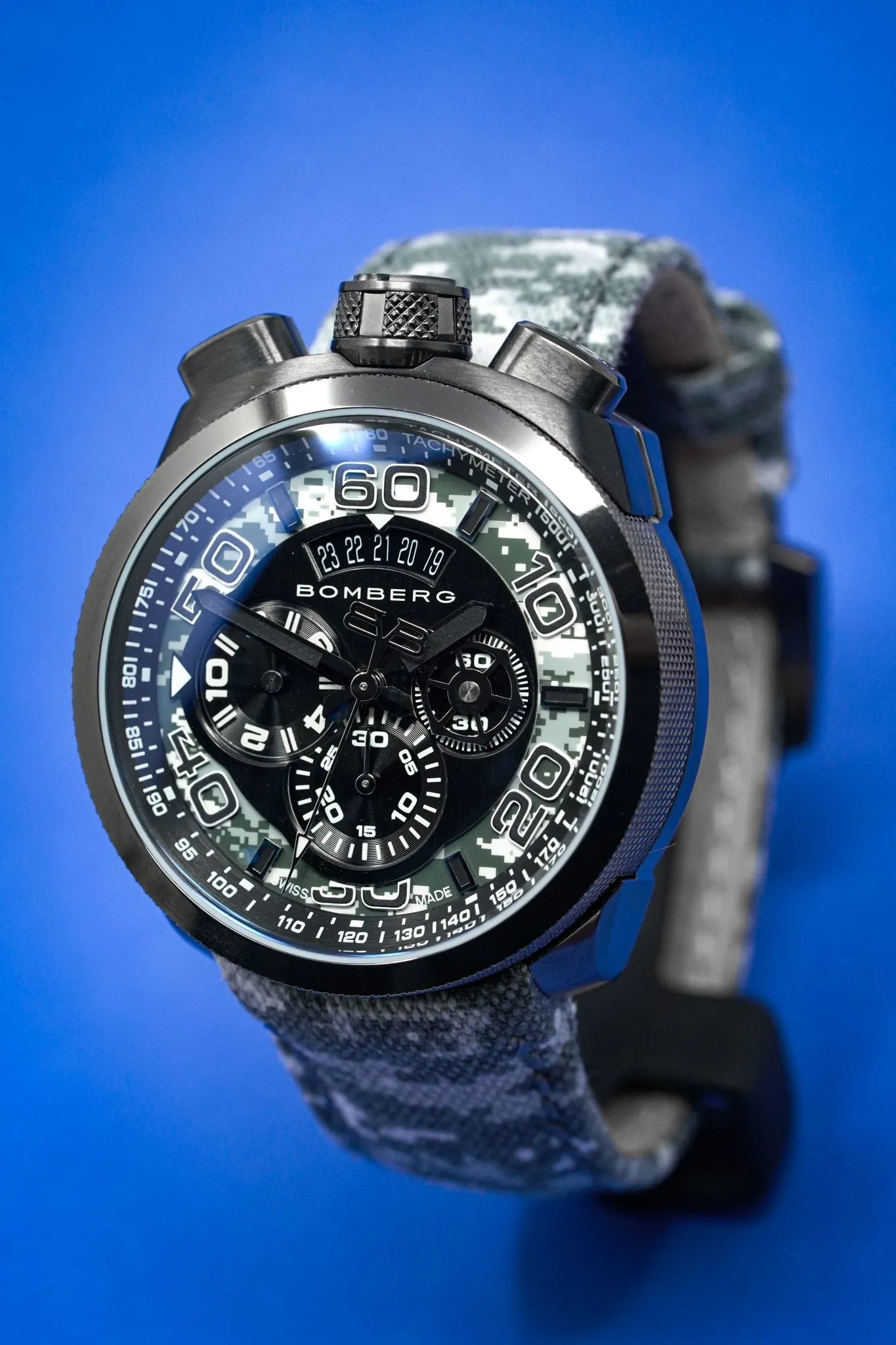 Bomberg Chronograph Watch BOLT-68 Winter Camo Limited Edition BS45CHPGM.019.3