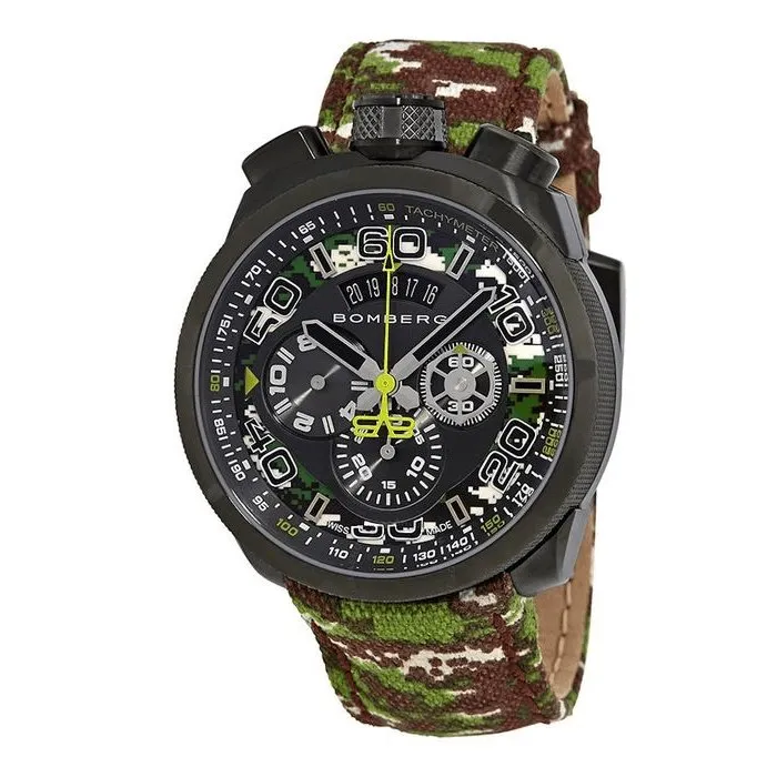 Bomberg Men's Chronograph Watch BOLT-68 Forrest Camo Limited Edition BS45CHPGM.038.3