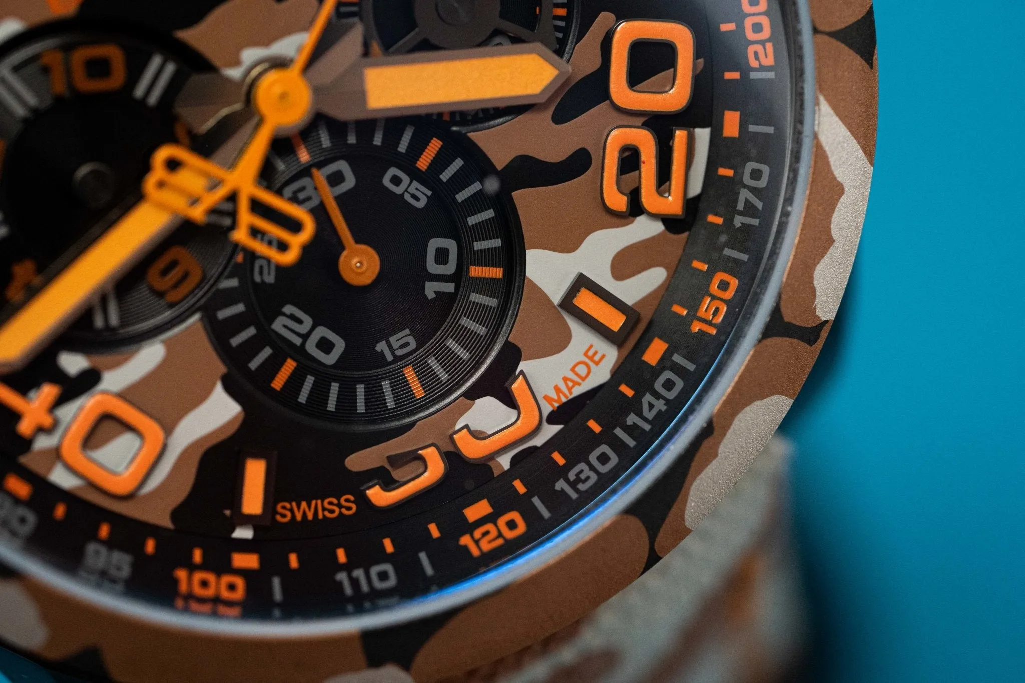 Bomberg Men's Chronograph Watch BOLT-68 Orange Camouflage Limited Edition BS45CHPCA.047.3