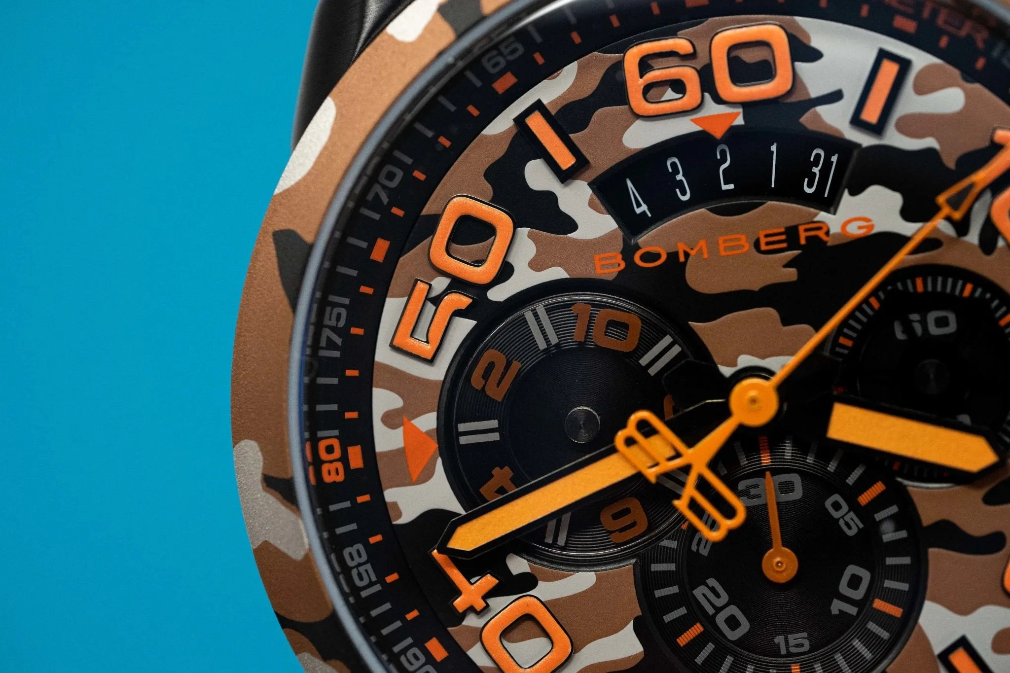 Bomberg Men's Chronograph Watch BOLT-68 Orange Camouflage Limited Edition BS45CHPCA.047.3