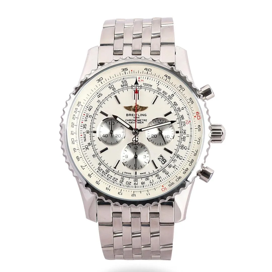 Breitling Chronometre Navitimer Silver Steel Watch