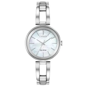 Citizen Eco Drive Axiom Stainless Mother of Pearl Dial Watch EM0630-51D