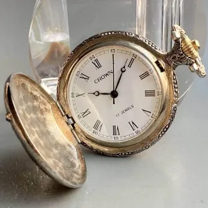 Crown Pocket Watch Antique Manual Hunter Case 47mm