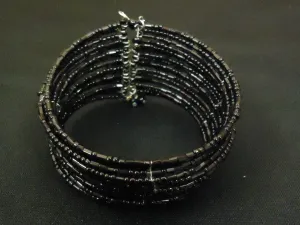 Designer Fashion Bracelet Beaded/Strand Plastic Female Adult Black/Silver -- Used