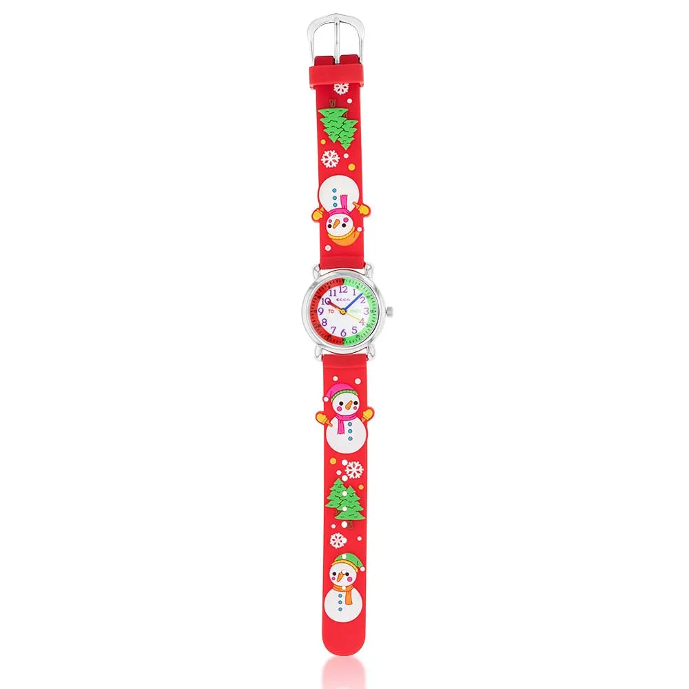 ECC Christmas Snowman Red Kids Watch