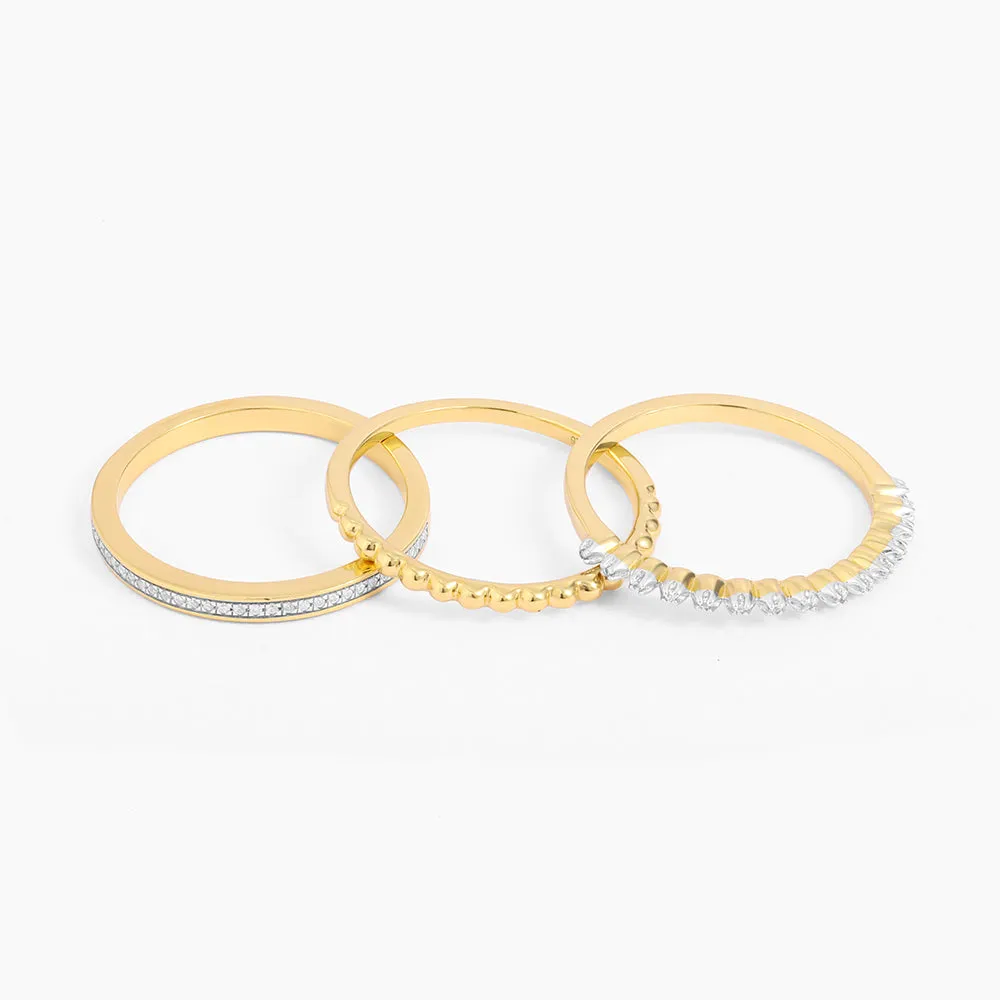 Ella Stein Diamonds & Bubbles of Gold Stackable Ring in Gold - Size 8