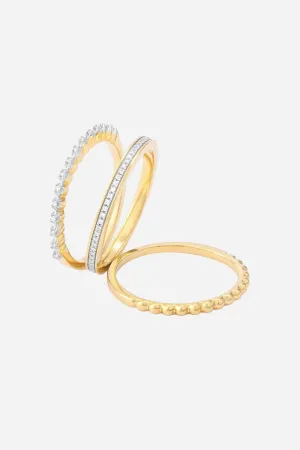 Ella Stein Diamonds & Bubbles of Gold Stackable Ring in Gold - Size 8