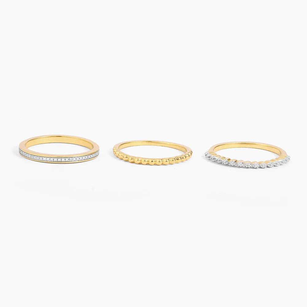 Ella Stein Diamonds & Bubbles of Gold Stackable Ring in Gold - Size 8