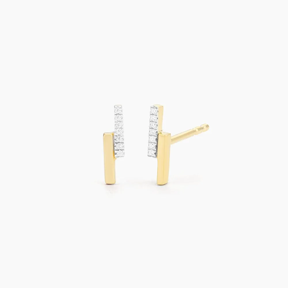 Ella Stein Duality Stud Earrings in Yellow Gold