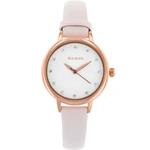 Ellis & Co 'Sonia' Pink Leather Womens Watch