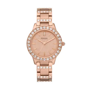 Fossil Jesse Three-Hand Day-Date Rose Gold-Tone Stainless Steel Watch ES3020