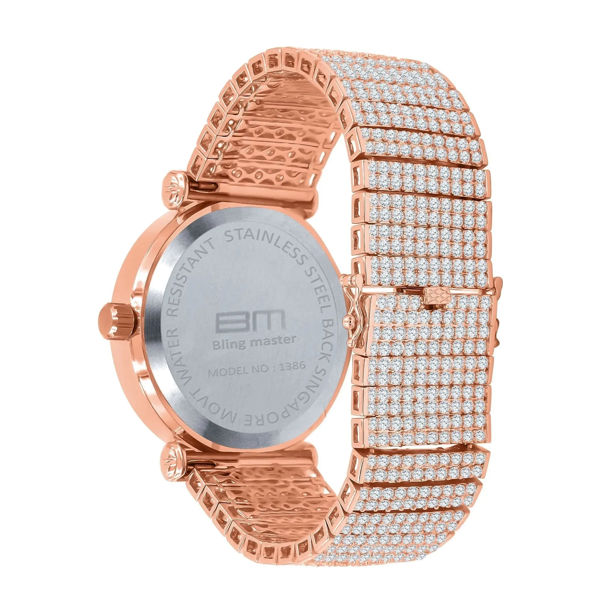 Glamorous Rhodium-Plated Cubic Zirconia Timepiece