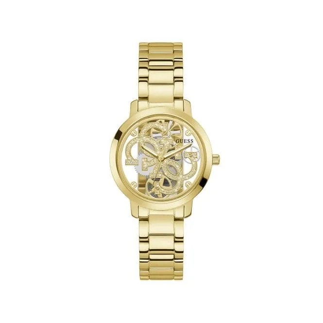 Guess Quattro Clear Ladies Trend Gold Stainless Steel Watch GW0300L2