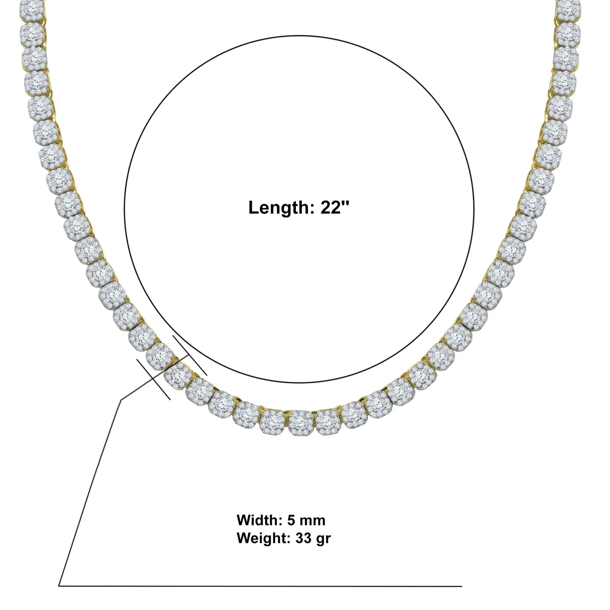 ICECUBE 5 MM Square Tennis Chain - Luxurious Elegance Redefined