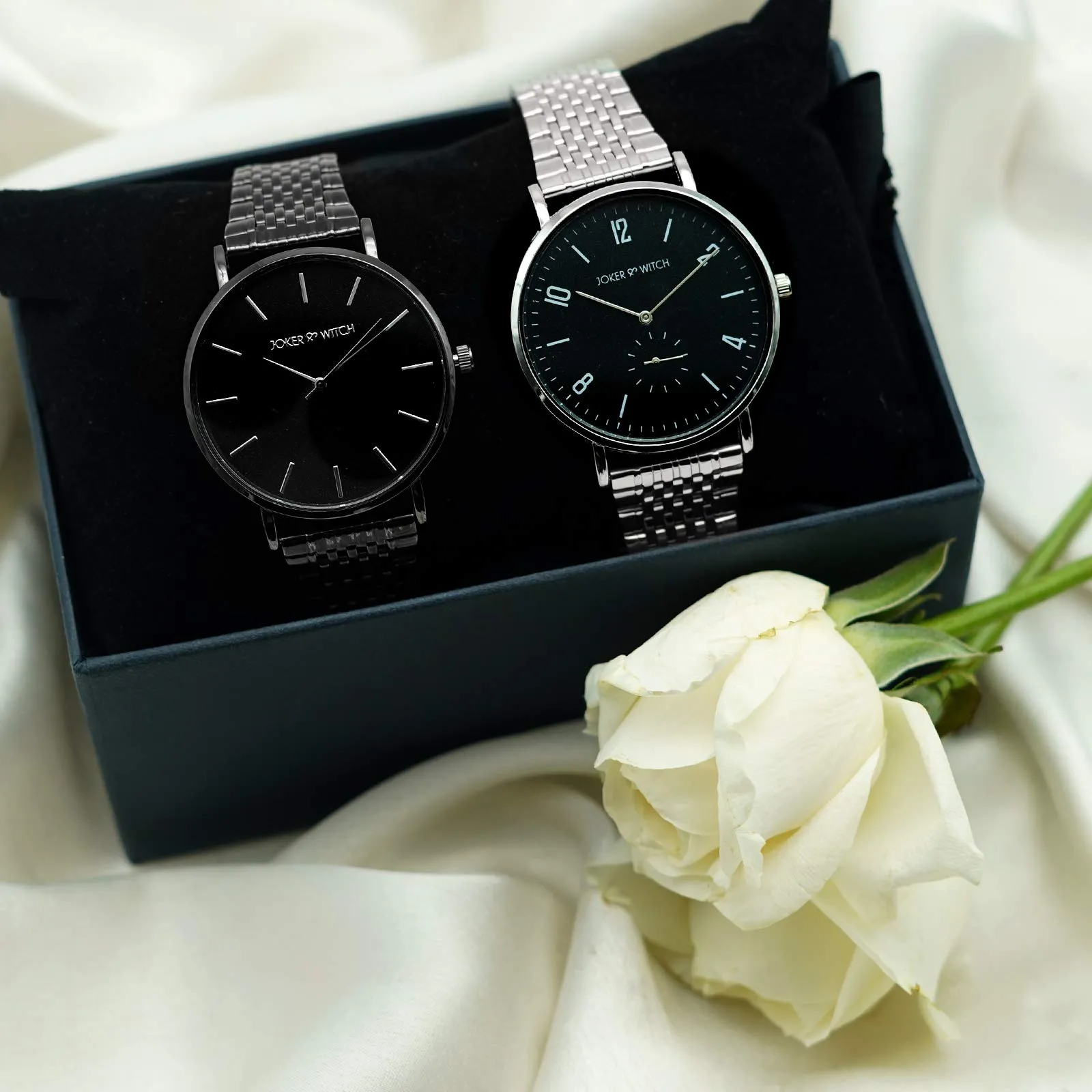 Joker & Witch Nathan & Hailey Couple Watch Gift Set for Men and Women