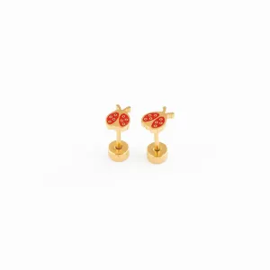 Ladybug  Earrings - 18K Gold Plated, Hypoallergenic