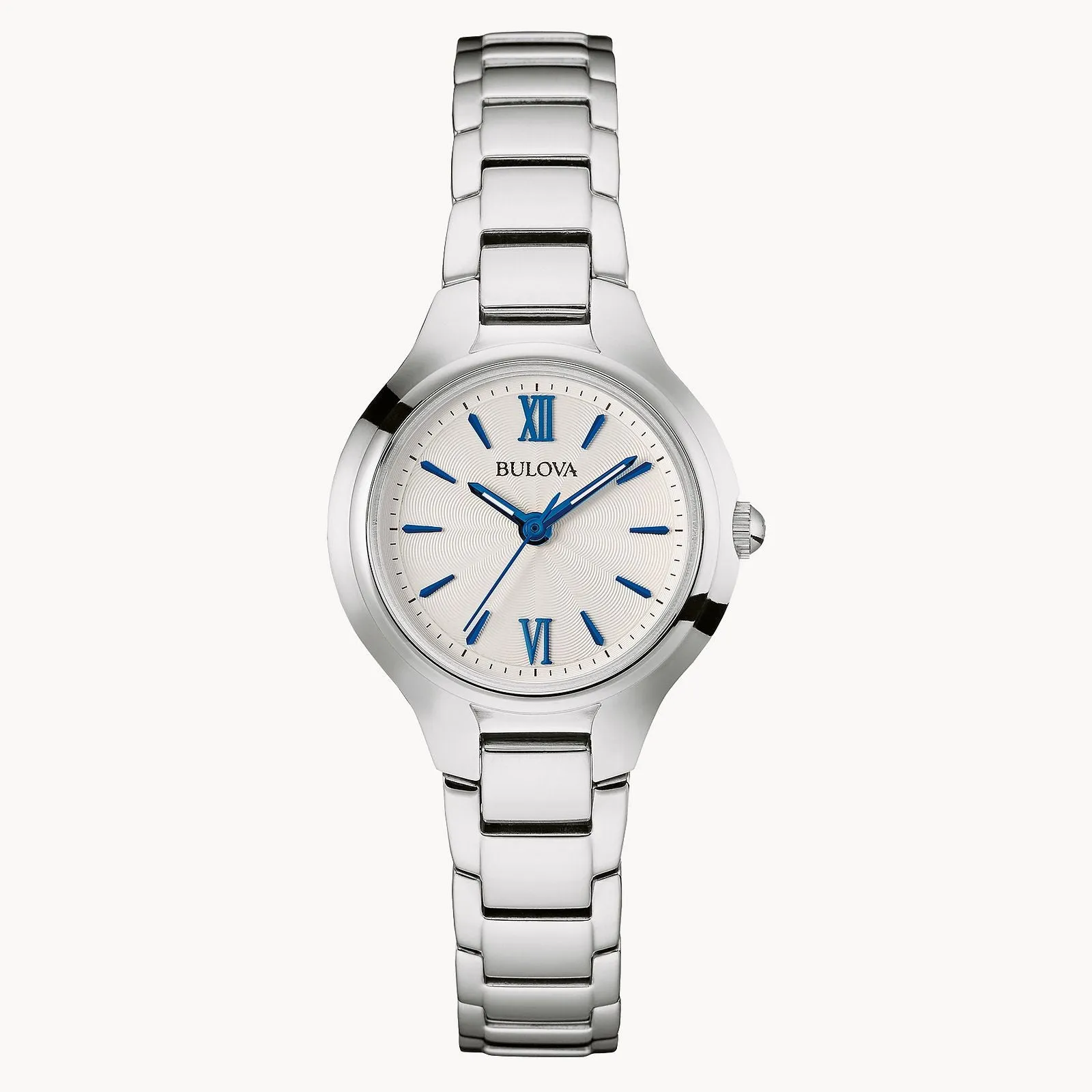 Lady's Silver Tone Bulova "Sutton" with Silver-White Dial.