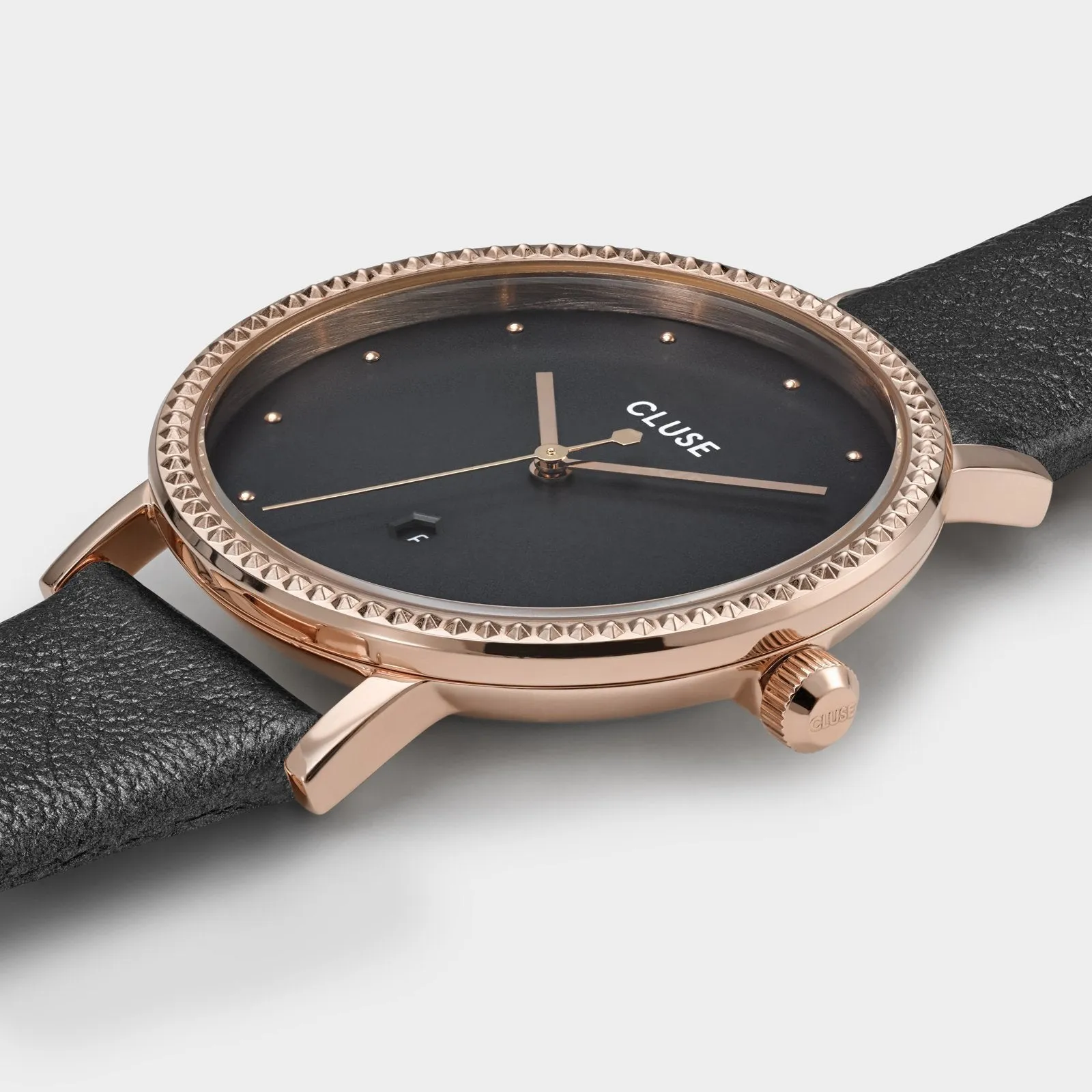 Le Couronnement Leather Dark Grey, Rose Gold Colour