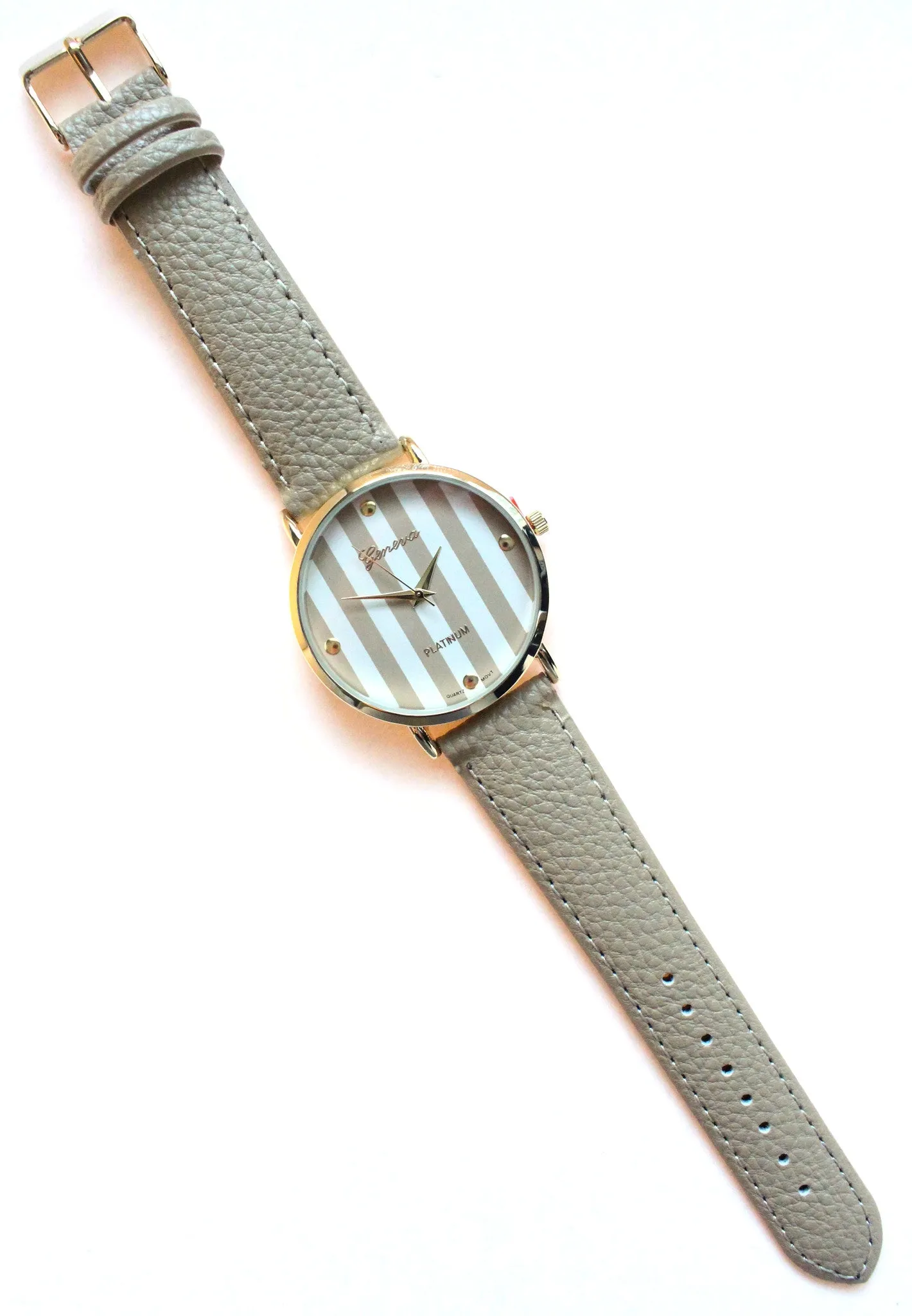 Leather Striped Trendy Watches- 2 Color Options