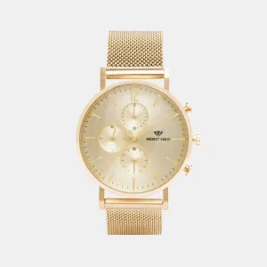 Luxurious Gold Chronograph Men Stainless Steel Watch 7004M-B2208