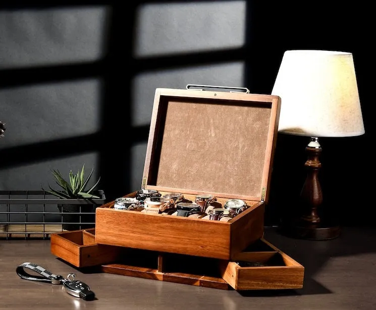 Luxury Wooden Watch Box Side Drawer ( 8slot 2 draz)