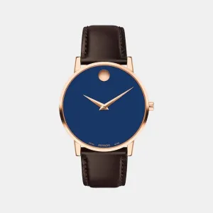 Men's Blue Analog Leather Watch 607597