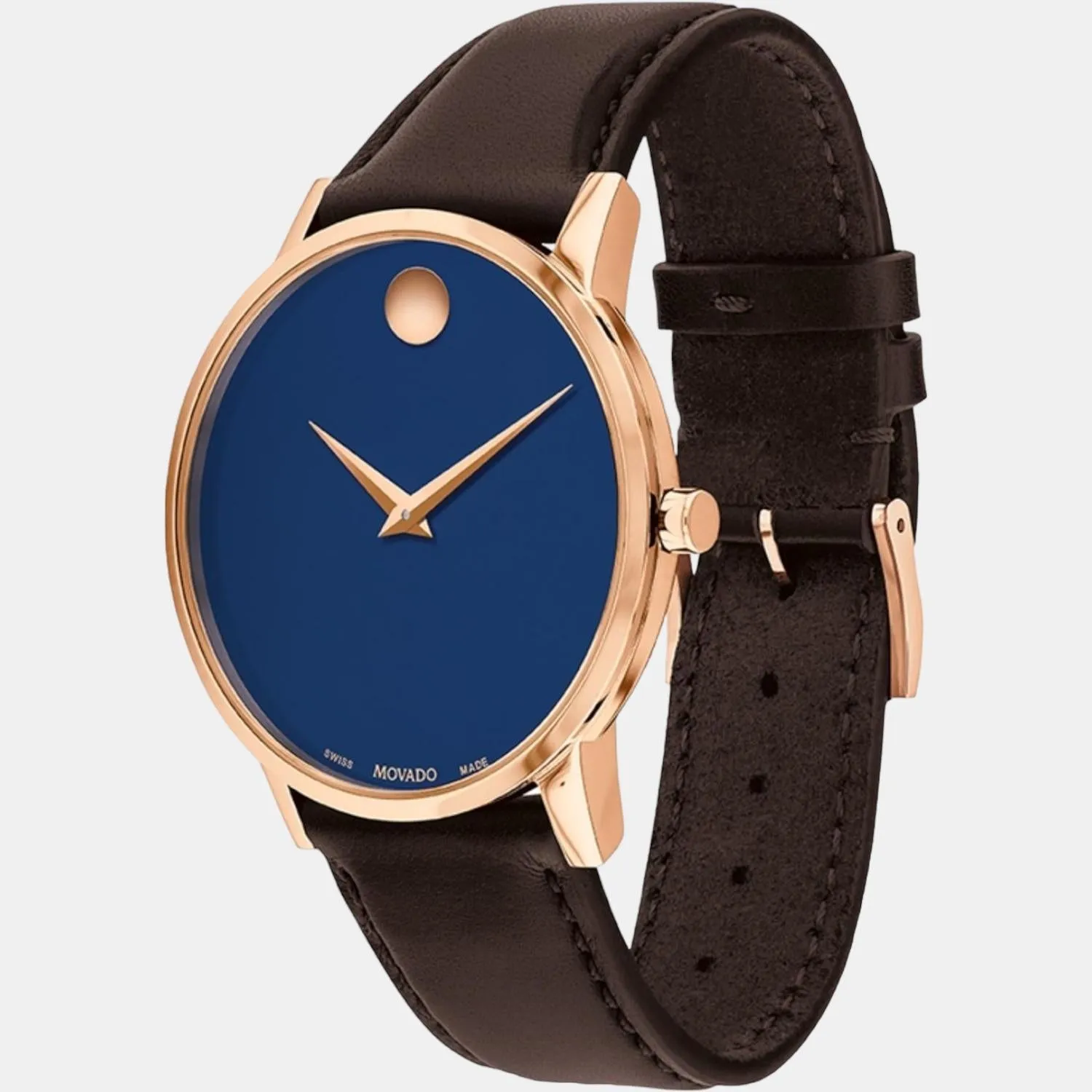 Men's Blue Analog Leather Watch 607597