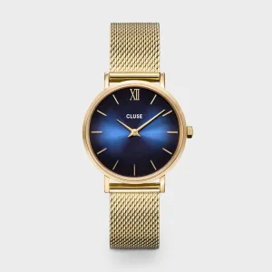 Minuit Mesh Deep Blue, Gold Colour