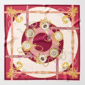 Moment in Time - Hand Rolled Silk Foulard - Magenta