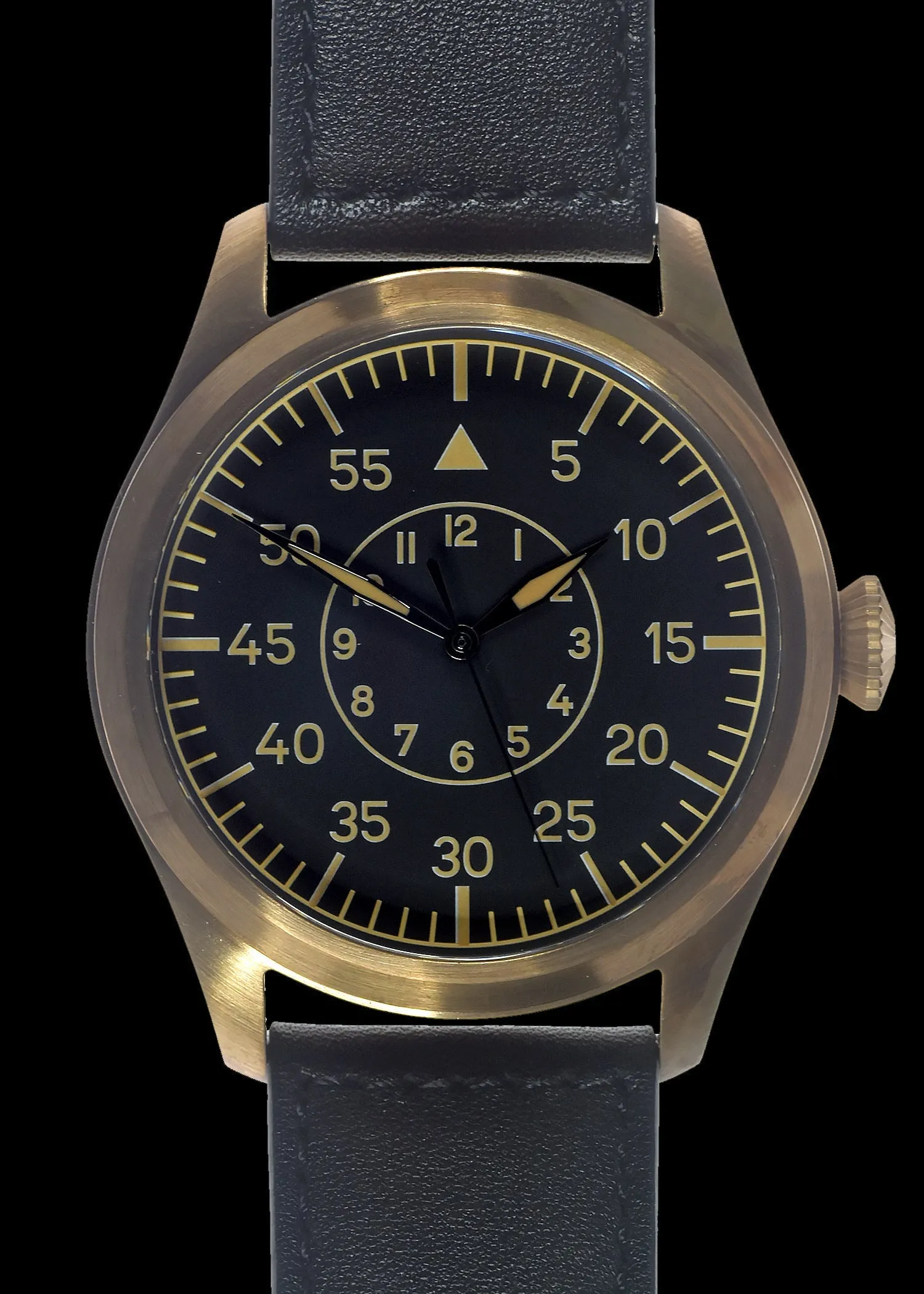 MWC Classic 46mm Limited Edition Bronze XL Luftwaffe Pattern Military Aviators Watch with Sapphire Crystal (Retro Dial Version)