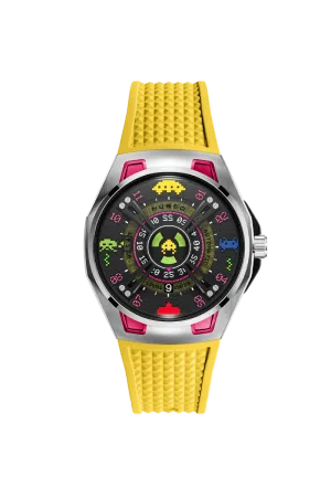 Nubeo OAO Automatic Space Invaders Limited Edition Solar Yellow Men's Watch NB-6099-SI-04