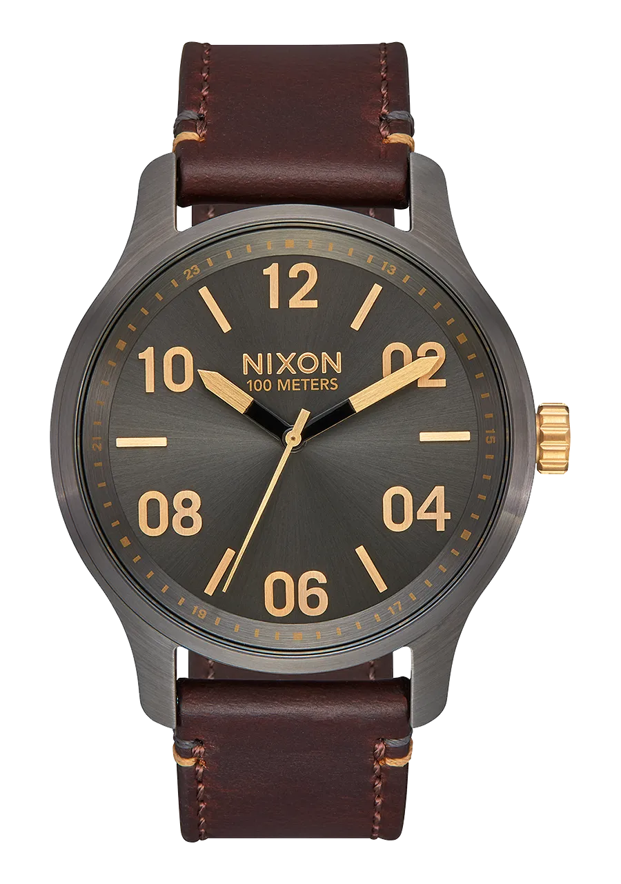 Patrol Leather - Gunmetal / Gold / Dark Brown