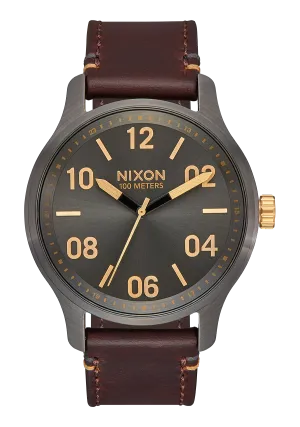 Patrol Leather - Gunmetal / Gold / Dark Brown