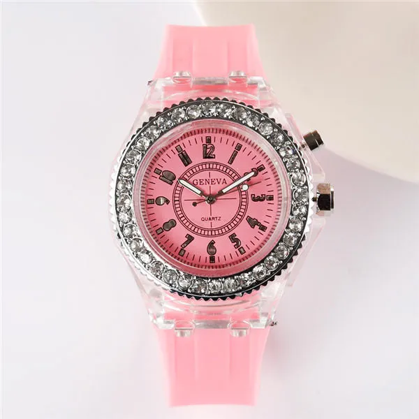 School Boy Girl  Watches Electronic Colorful Light Source Sister brother Birthday kids Gift Clock Fashion Children's Wrist Watch