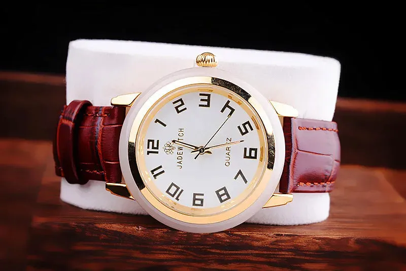 Seakoss Top Brand Quality Man Watch Couple Watches Antique Jade woman Watch Classic Real Leather Band Quartz men’ s Watch