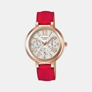 Sheen Women's Chronograph Leather Watch SX178 - SHE-3034GL-7BUDR