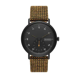 Skagen Men's Kuppel Two-Hand Brown Kvadrat Wool Band Watch (Model: SKW6895), Brown