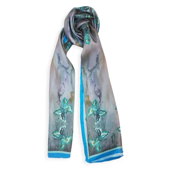 Spring Wings - Long Silk Scarf