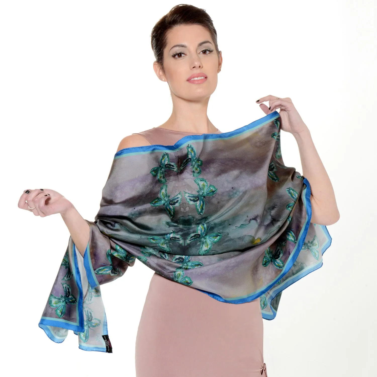 Spring Wings - Long Silk Scarf