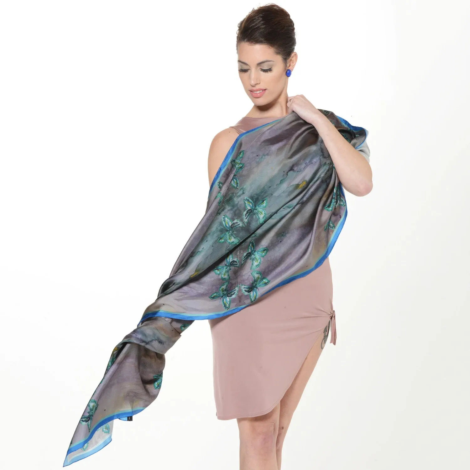 Spring Wings - Long Silk Scarf