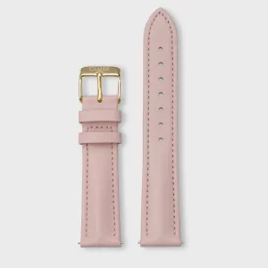 Strap 18 mm Leather Pink, Gold Colour