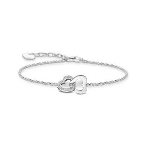 THOMAS SABO Bracelet with intertwined hearts pendant - silver