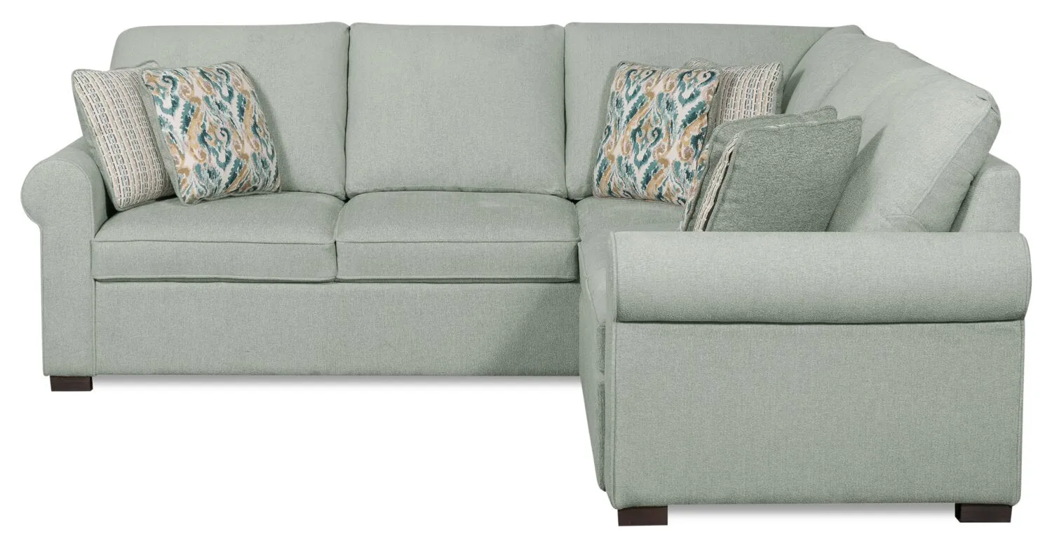 Valley 2-Piece Right-Facing Chenille Sectional - Seafoam