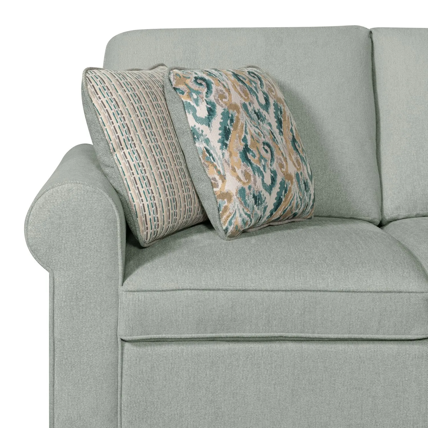 Valley 2-Piece Right-Facing Chenille Sectional - Seafoam